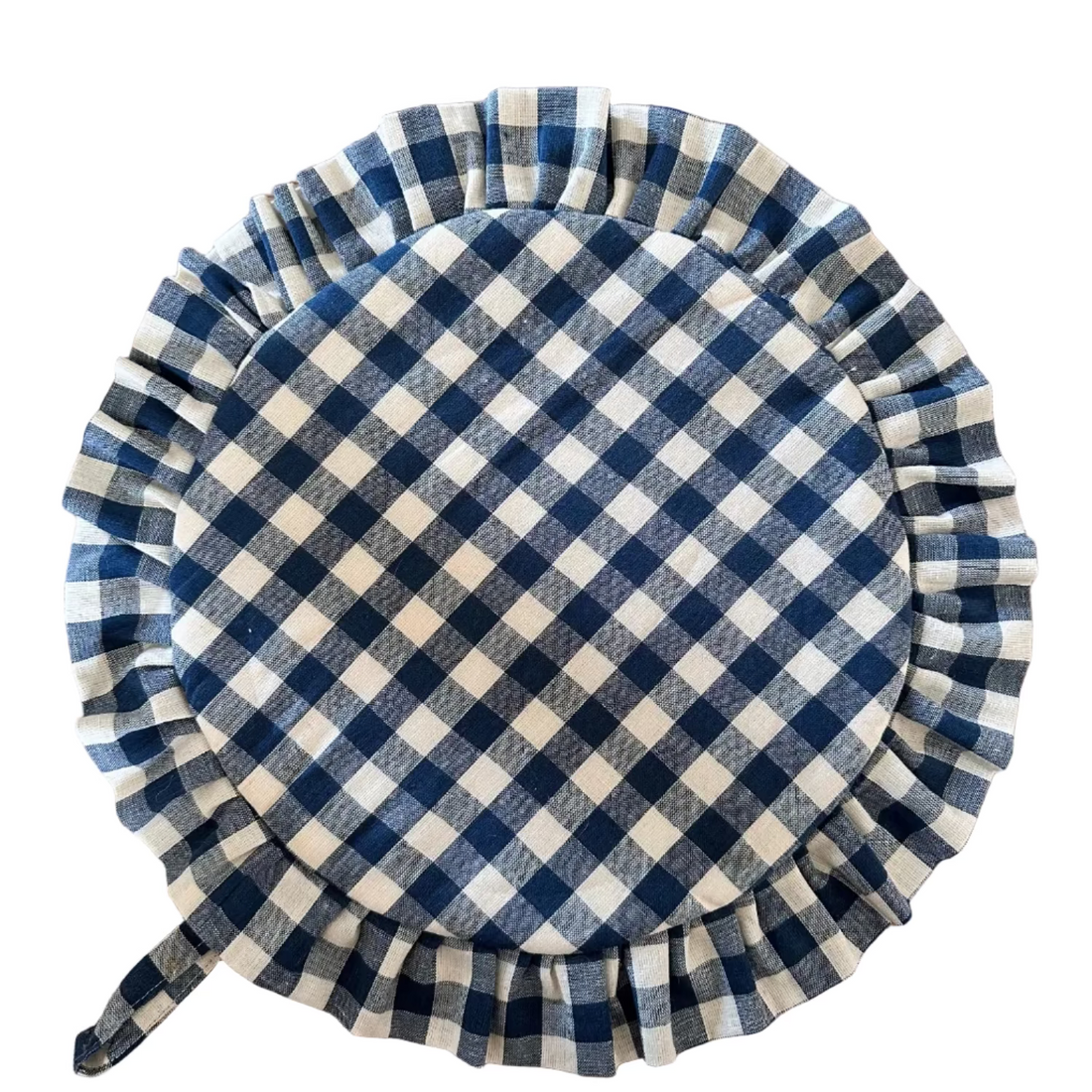 Blue and white checkered chefs pad